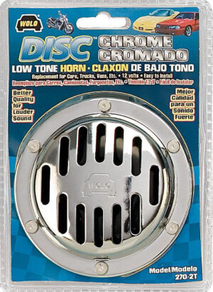Model 270-2T / Disc Horn Chrome 12-Volt 114 Decibels 360 Hz Two Terminal