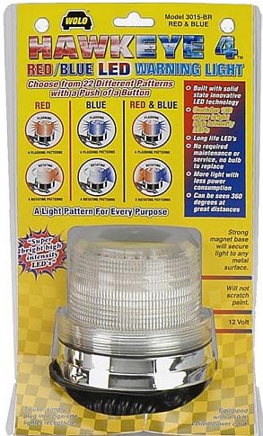 Model 3015-BR Hawkeye® Blue & Red Clear Lens 12-Volt Magnet Mount