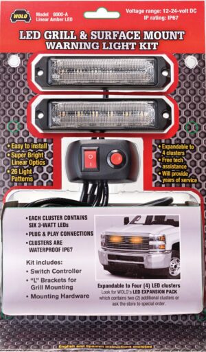 Model 8000-A Amber LED Grill & Surface Mount Warning Light Kit for work trucks, emergency vehicles, pick-ups, 4X4s and Jeeps®