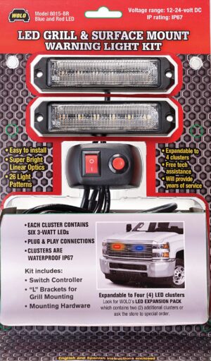 Model 8015-BR BLUE/RED GRILL & SURFACE MOUNT LED WARNING LIGHTS