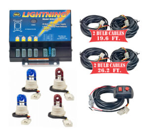 Model 8104XL-8BBRR  LIGHTNING® XL  2 blue - 2 Red Strobe Bulbs