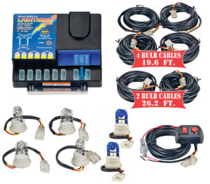 Model 8106XL-5-4C2B  LIGHTNING PLUS® XL  4 Clear - 2 Blue Strobe Bulbs