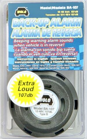 Model BA-107   Heavy-Duty Back-Up Alarm 12-48 Volt 107 Decibel