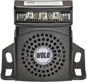 Model BA-1697WN PRO-TEC PLUS™ White Noise Heavy-Duty Back-Up Alarm With Flashing LED Light 12-80 Volt 97 Decibel