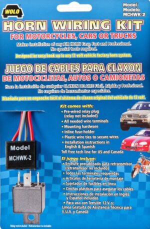 Model MCHWK-2 Air Horn Wiring Kit Easy Hook-Up to Factory Horn System & Motorcycles